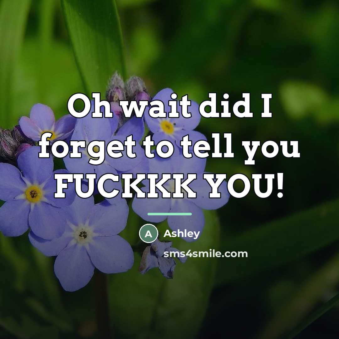 “Oh wait did I forget to tell you FUCKKK YOU!…” quote by Ashley