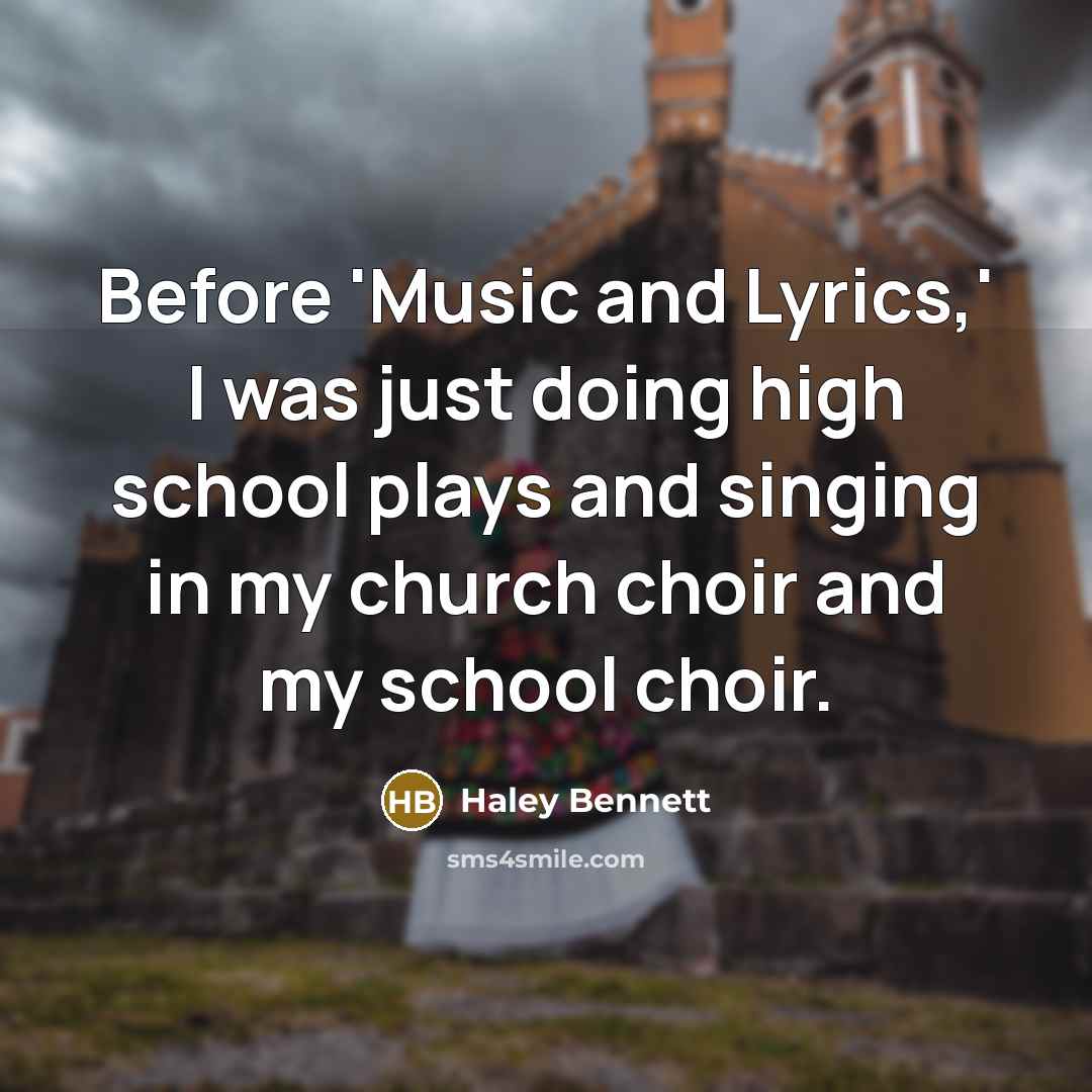 “Before 'Music and Lyrics,' I was just doing high school…” quote by Haley Bennett