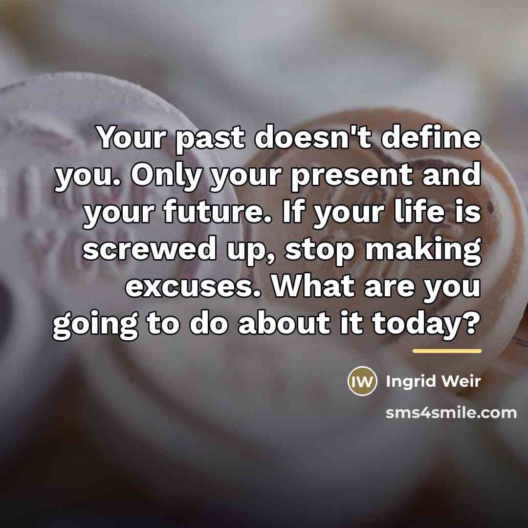 “Your past doesn't define you. Only your present and your…” quote by Ingrid Weir