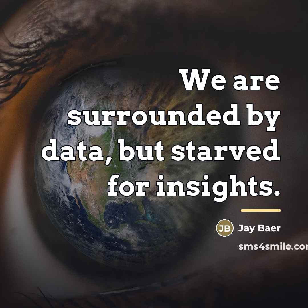 “We are surrounded by data, but starved for insights.…” quote by Jay Baer