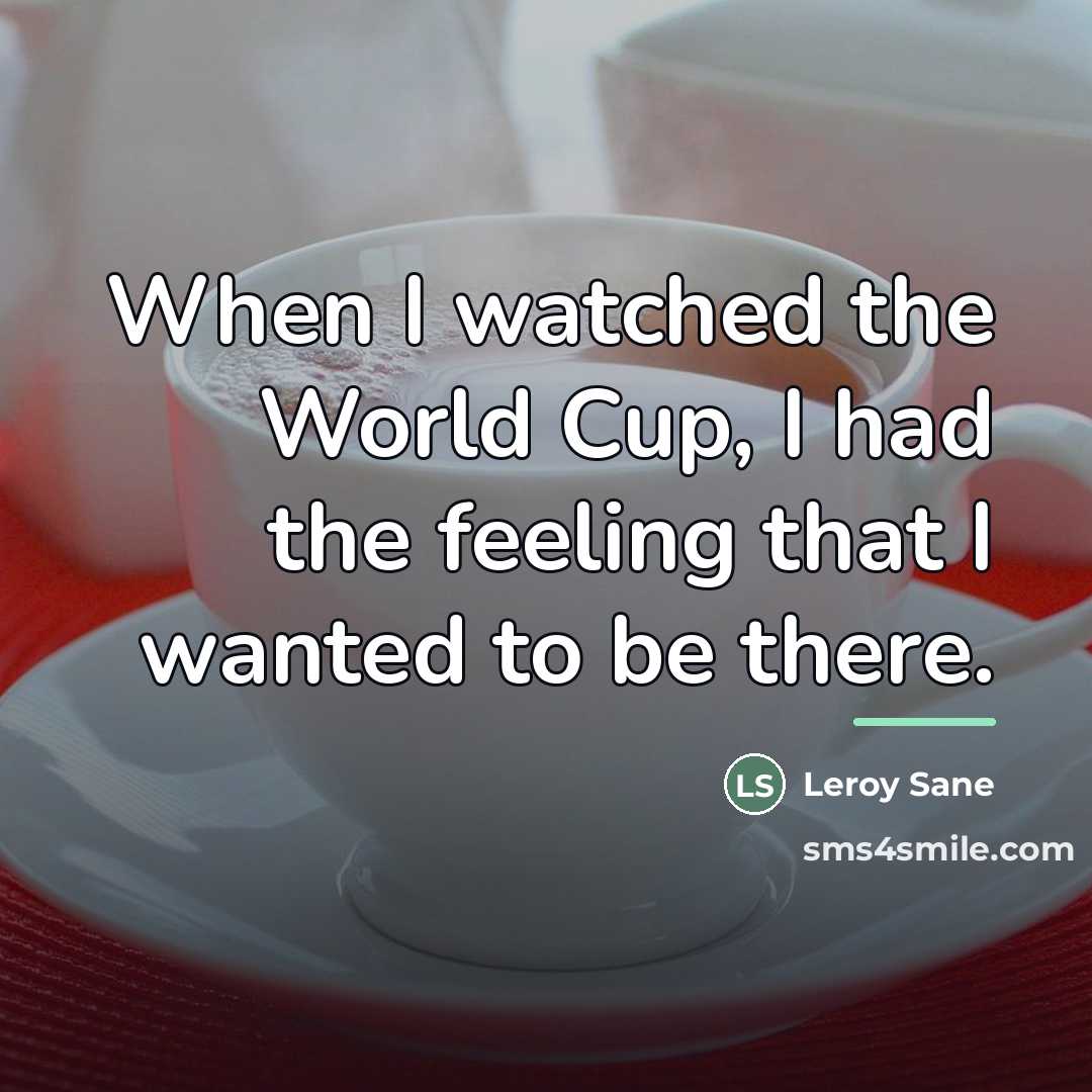 “When I watched the World Cup, I had the feeling…” quote by Leroy Sane