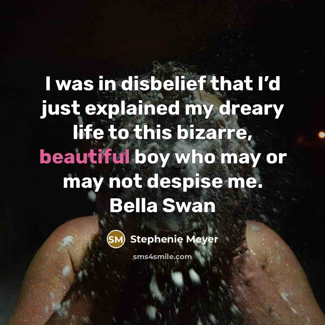 “I was in disbelief that I’d just explained my dreary…” quote by Stephenie Meyer