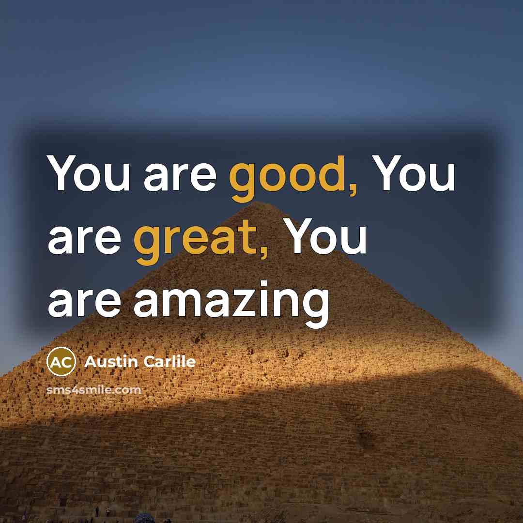 “You are good, You are great, You are amazing” quote by Austin Carlile