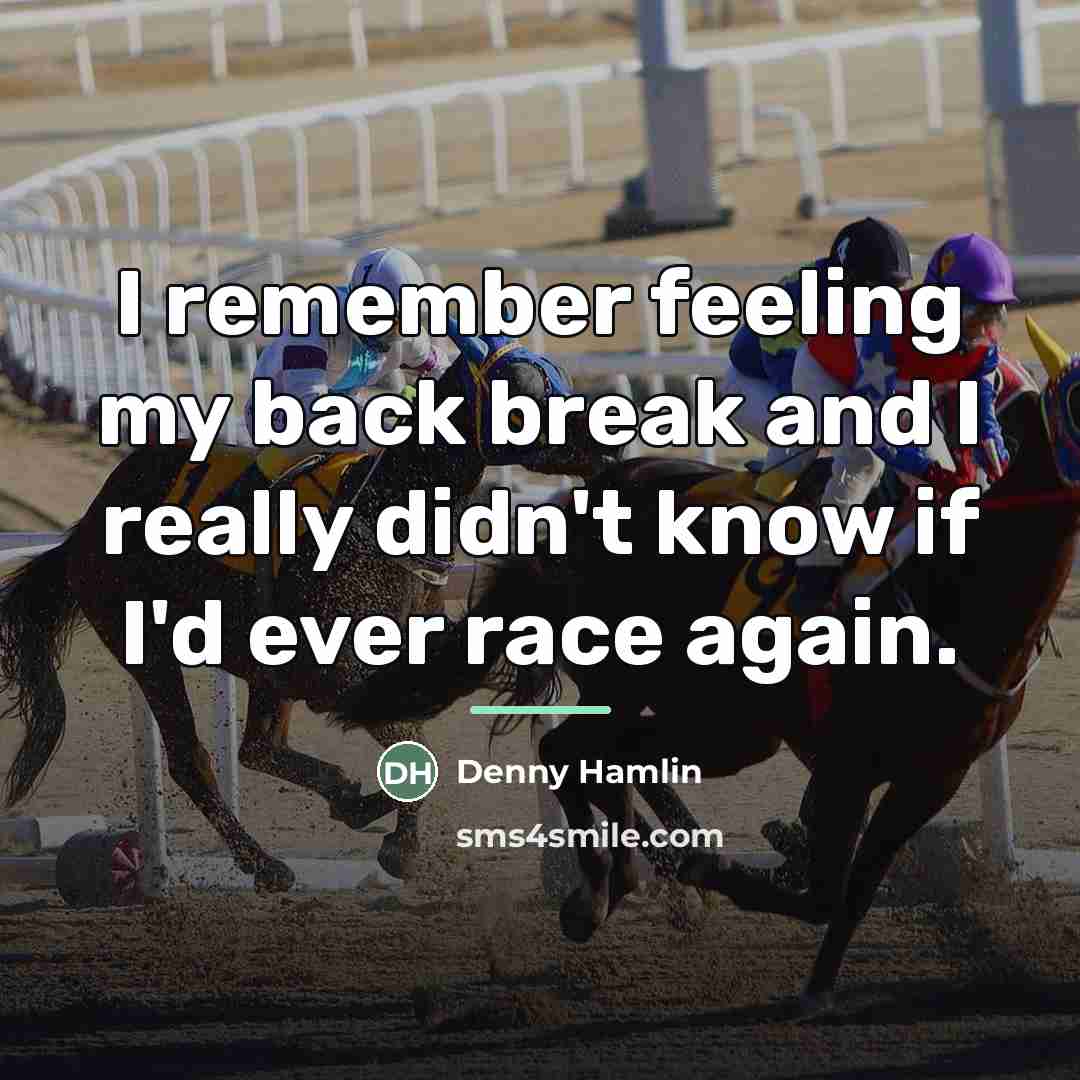 “I remember feeling my back break and I really didn't…” quote by Denny Hamlin