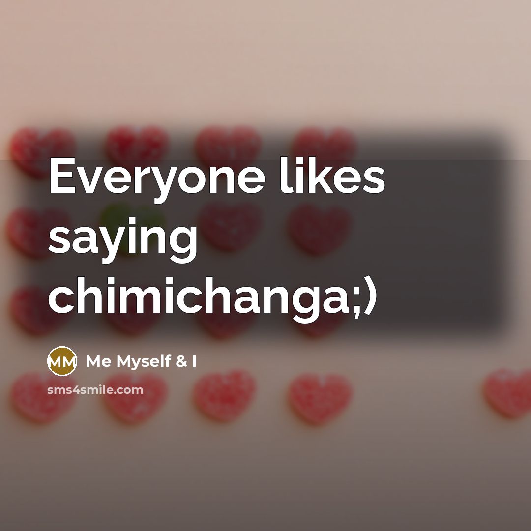 “Everyone likes saying chimichanga;)…” quote by Me Myself & I