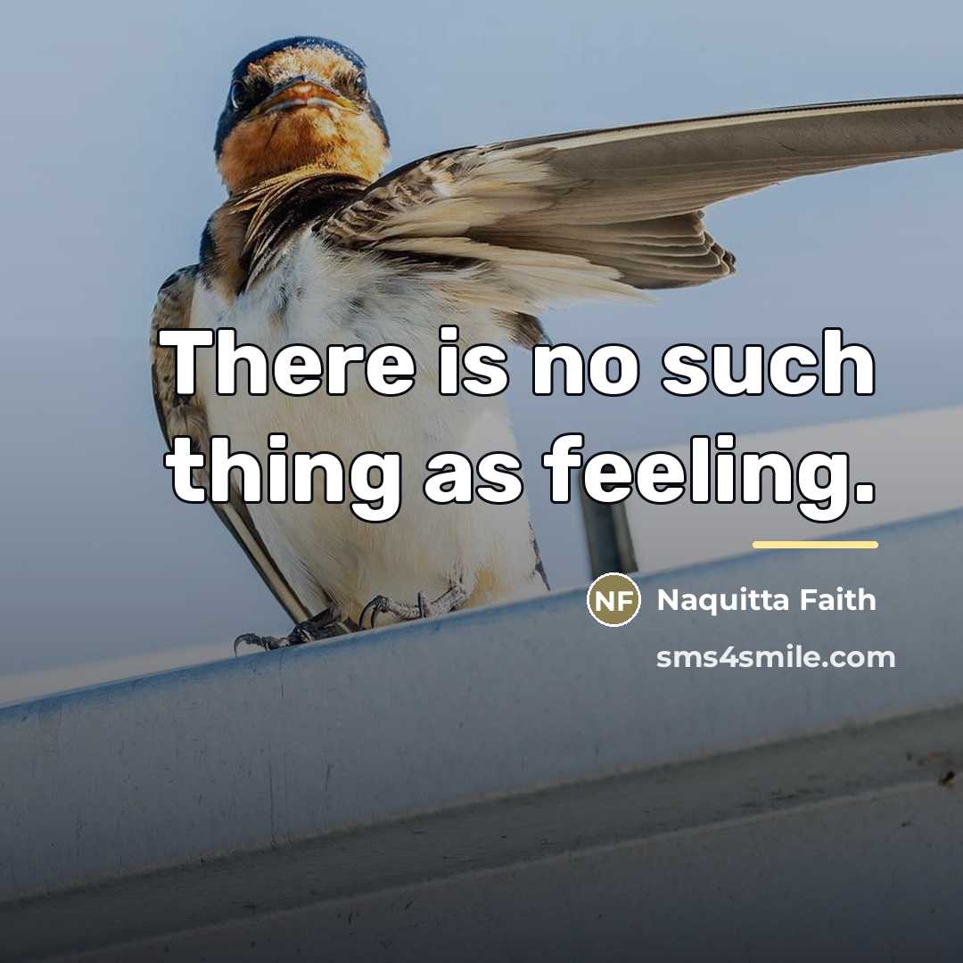 “There is no such thing as feeling.…” quote by Naquitta Faith