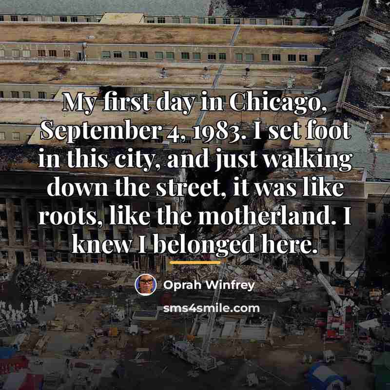 “My first day in Chicago, September 4, 1983. I set…” quote by Oprah Winfrey