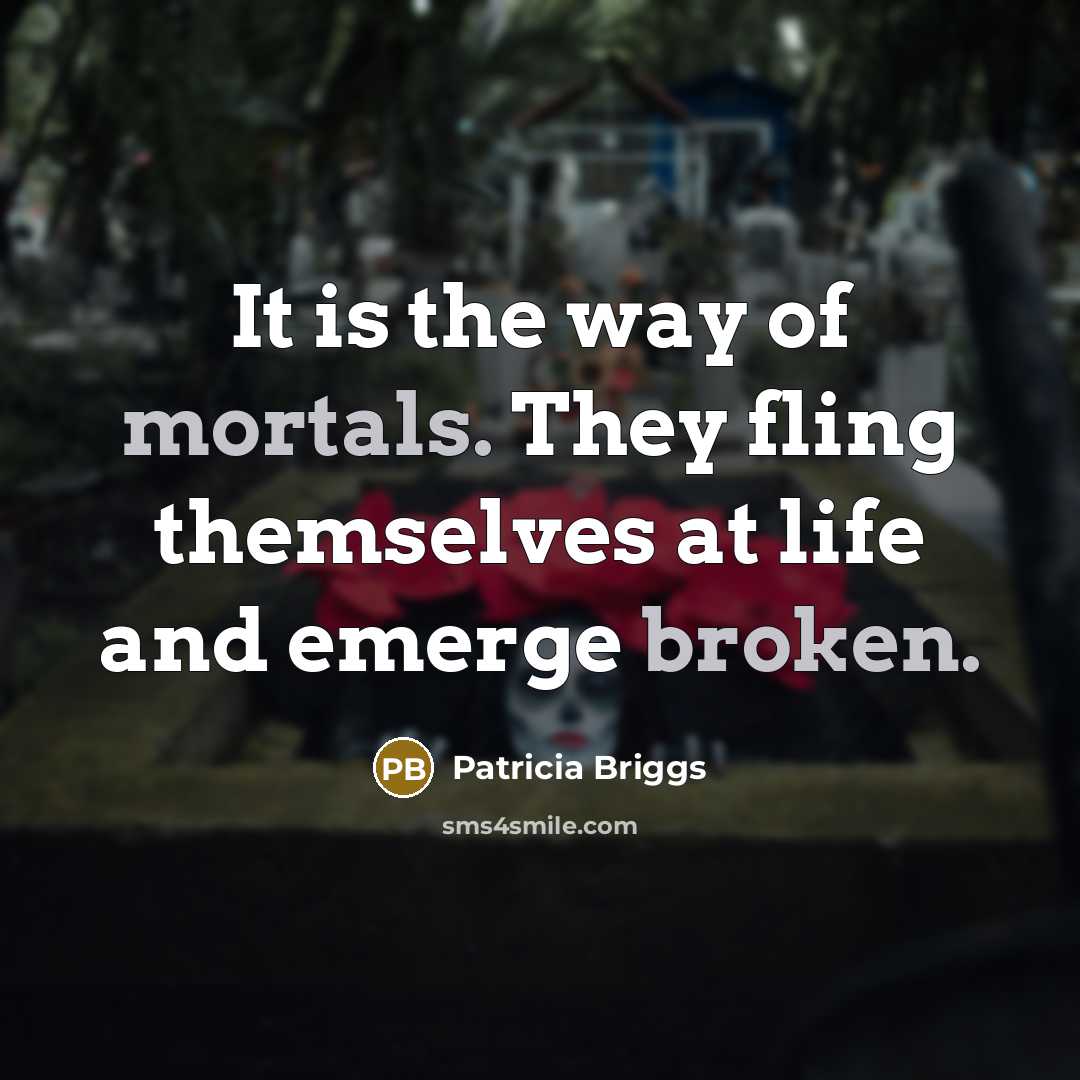 “It is the way of mortals. They fling themselves at…” quote by Patricia Briggs