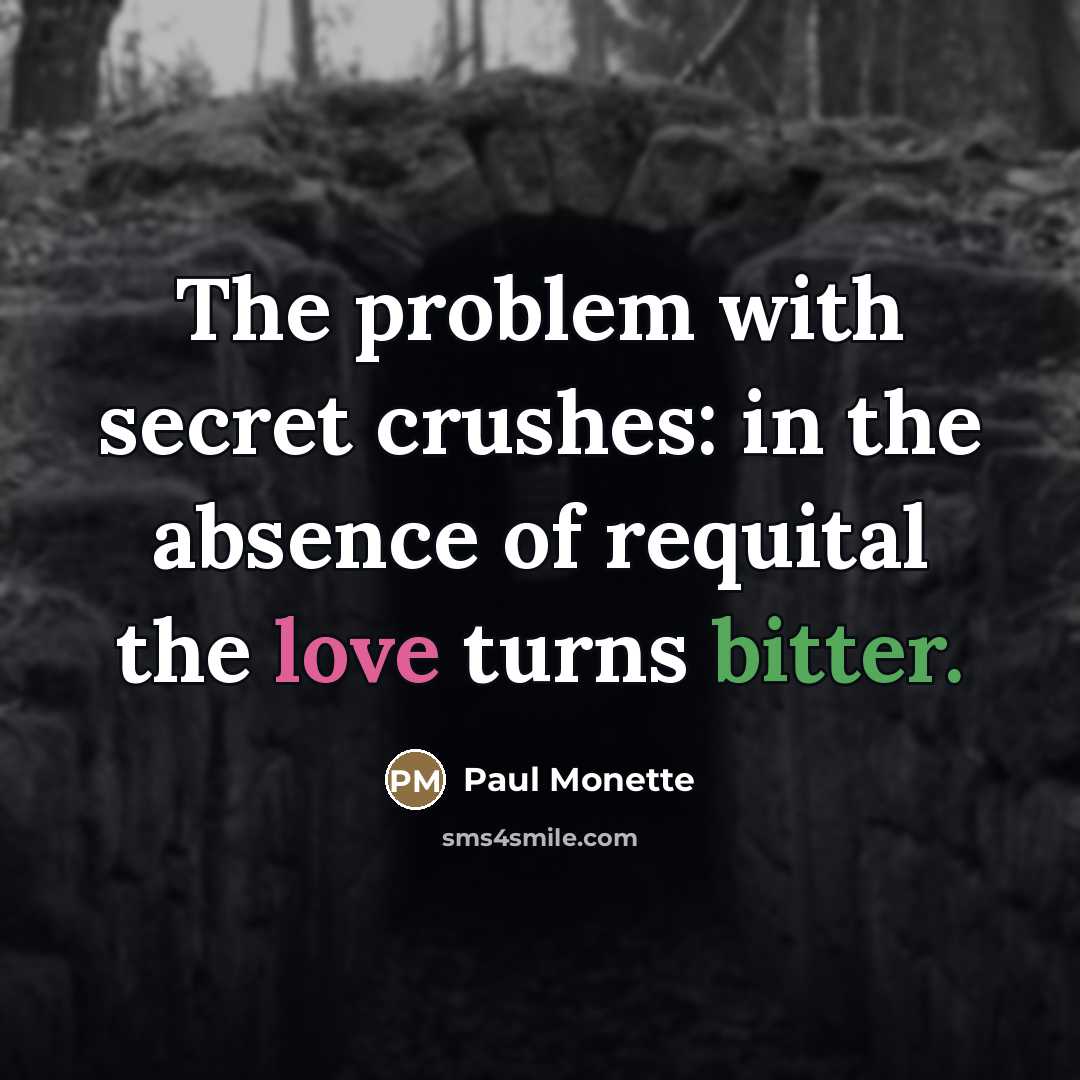 “The problem with secret crushes: in the absence of requital…” quote by Paul Monette