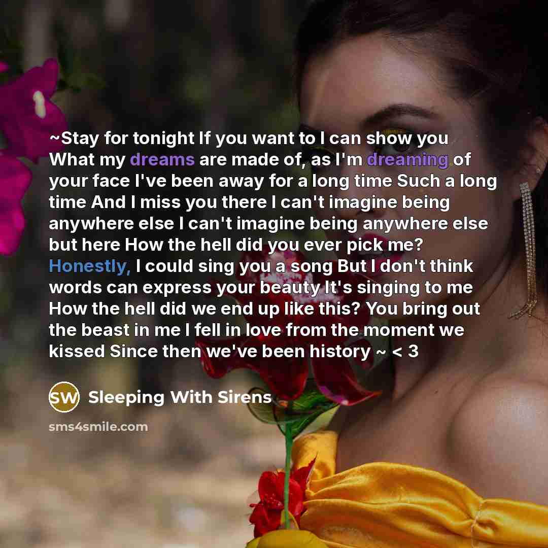 “~Stay for tonight If you want to I can show…” quote by Sleeping With Sirens