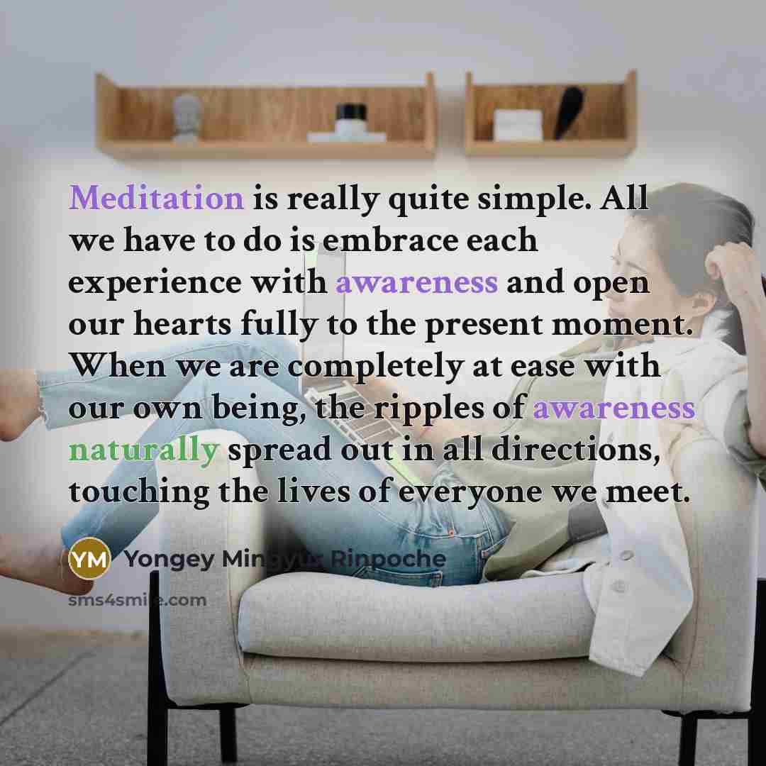 “Meditation is really quite simple. All we have to do…” quote by Yongey Mingyur Rinpoche