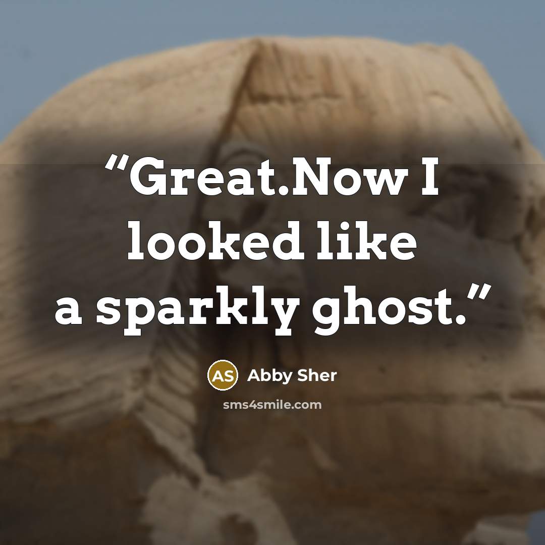 “Great.Now I looked like a sparkly ghost.” quote by Abby Sher