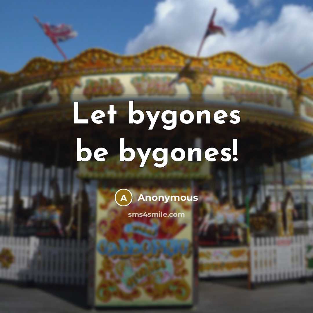 “Let bygones be bygones!” quote by Anonymous