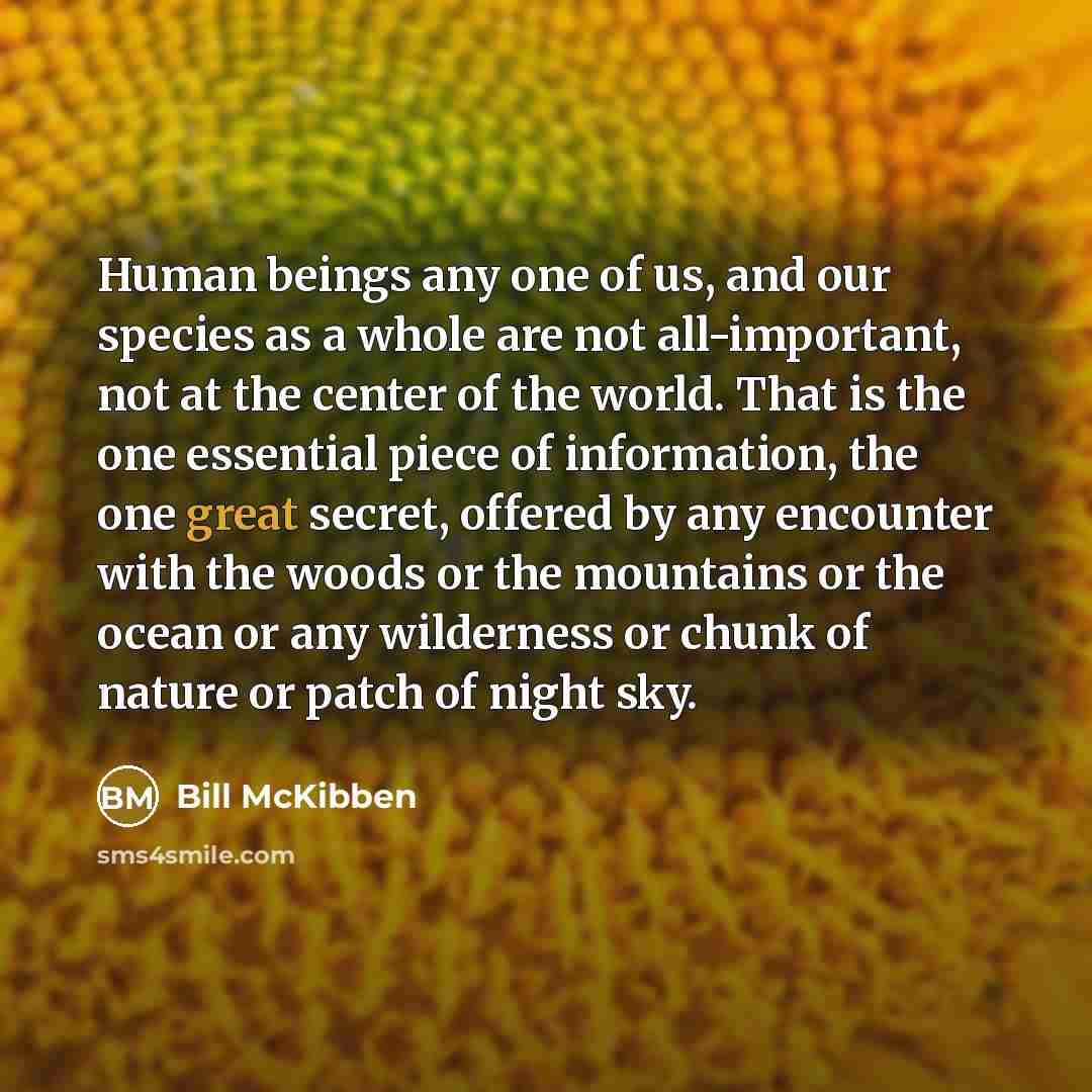 “Human beings any one of us, and our species as…” quote by Bill McKibben