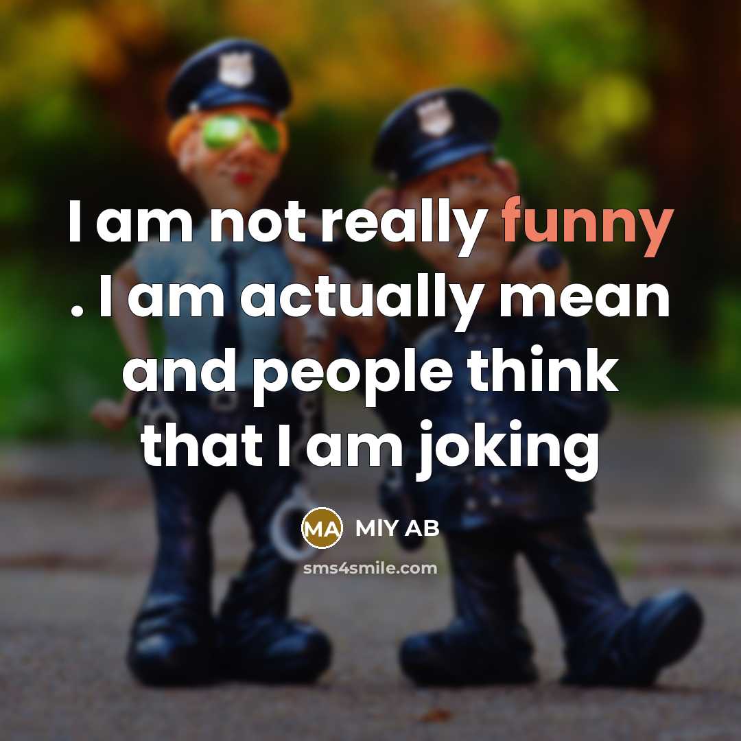 “I am not really funny . I am actually mean…” quote by MLY AB