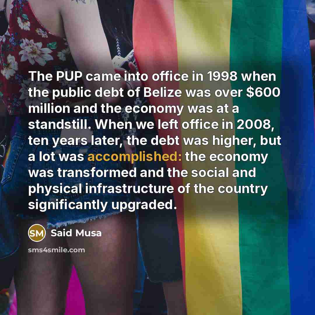 “The PUP came into office in 1998 when the public…” quote by Said Musa