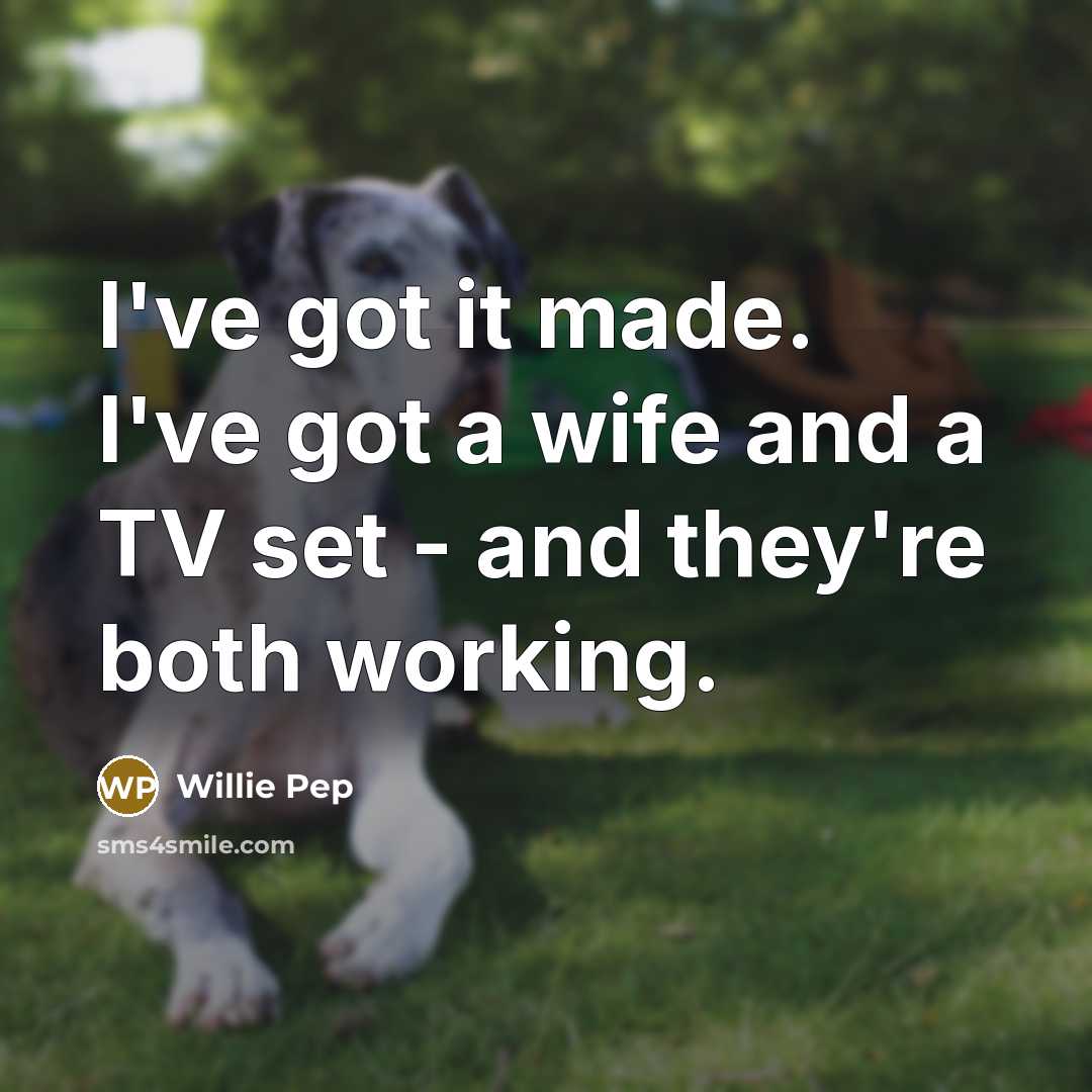 “I've got it made. I've got a wife and a…” quote by Willie Pep