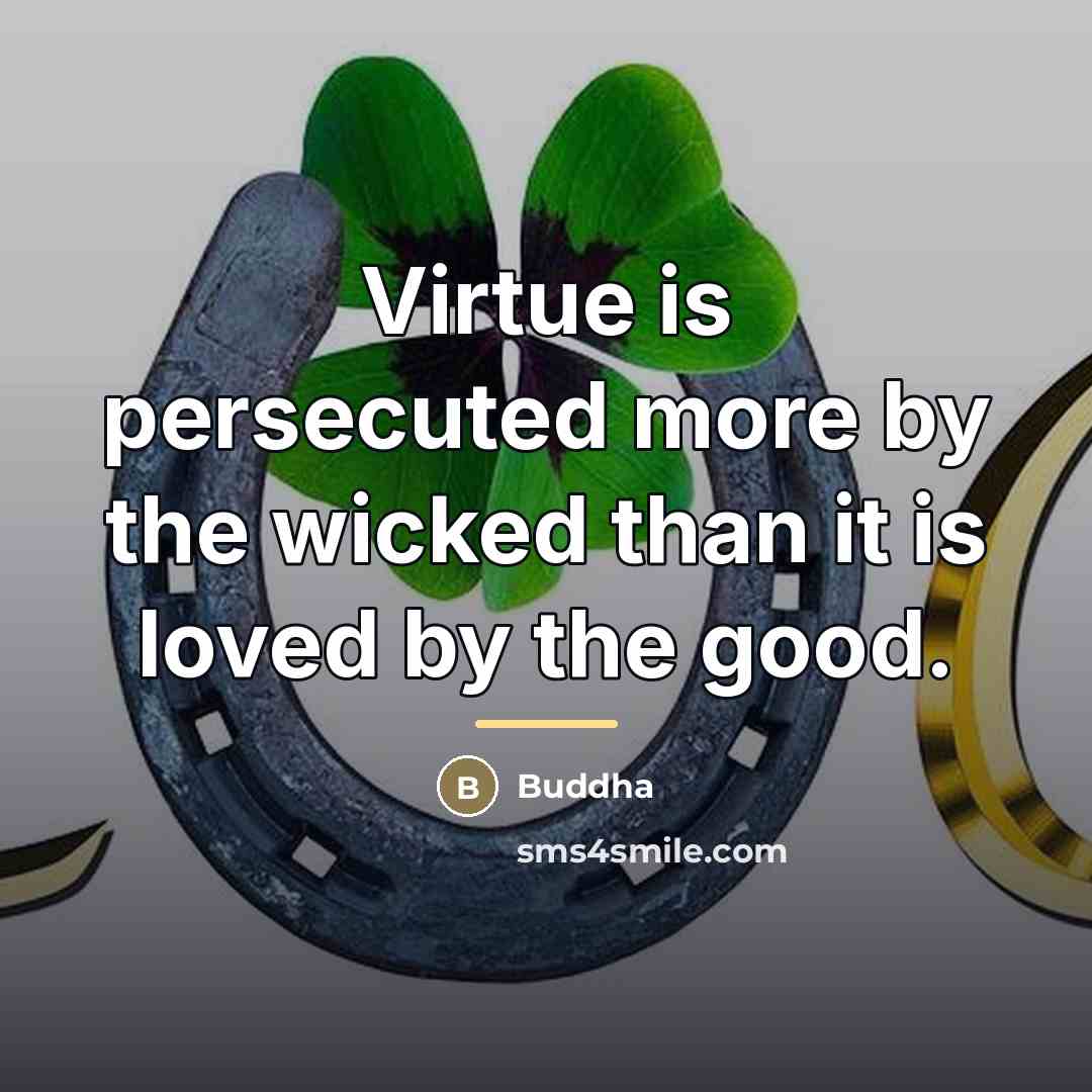 “Virtue is persecuted more by the wicked than it is…” quote by Buddha