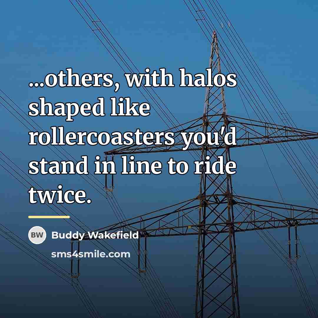 “...others, with halos shaped like rollercoasters you'd stand in line…” quote by Buddy Wakefield