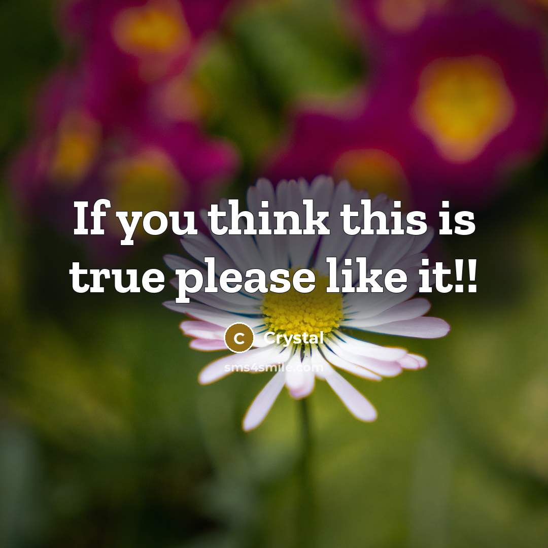 “If you think this is true please like it!!” quote by Crystal