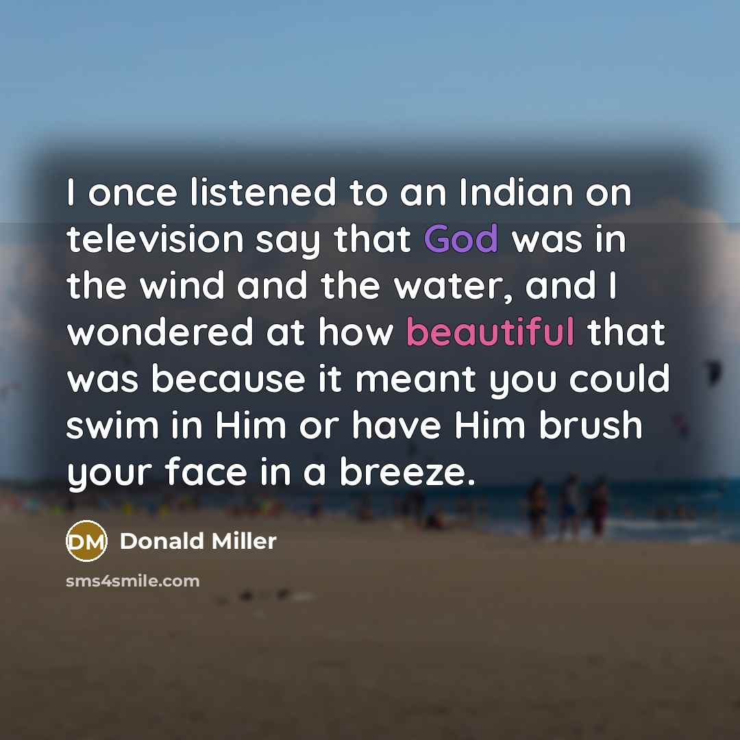 “I once listened to an Indian on television say that…” quote by Donald Miller