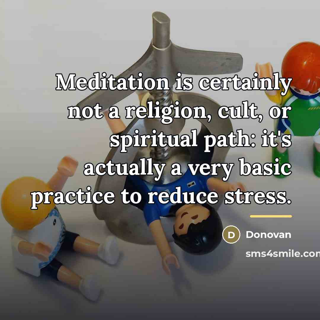 “Meditation is certainly not a religion, cult, or spiritual path:…” quote by Donovan