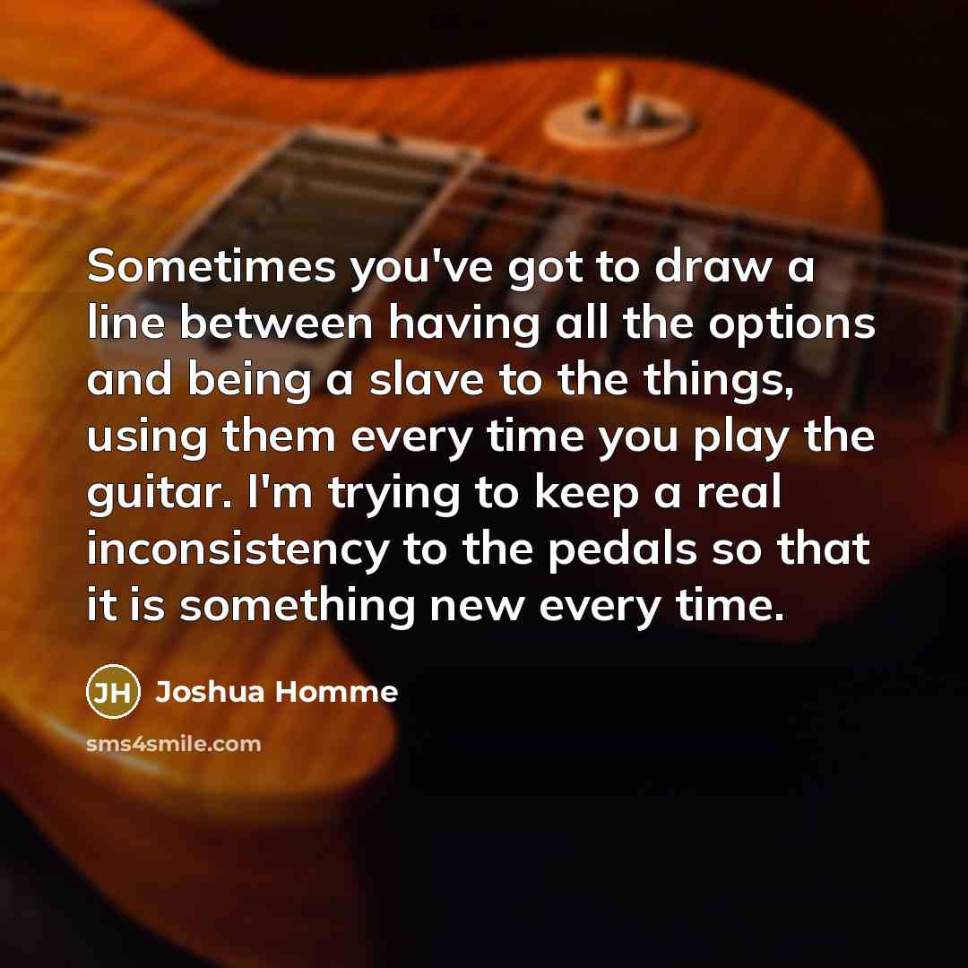 “Sometimes you've got to draw a line between having all…” quote by Joshua Homme