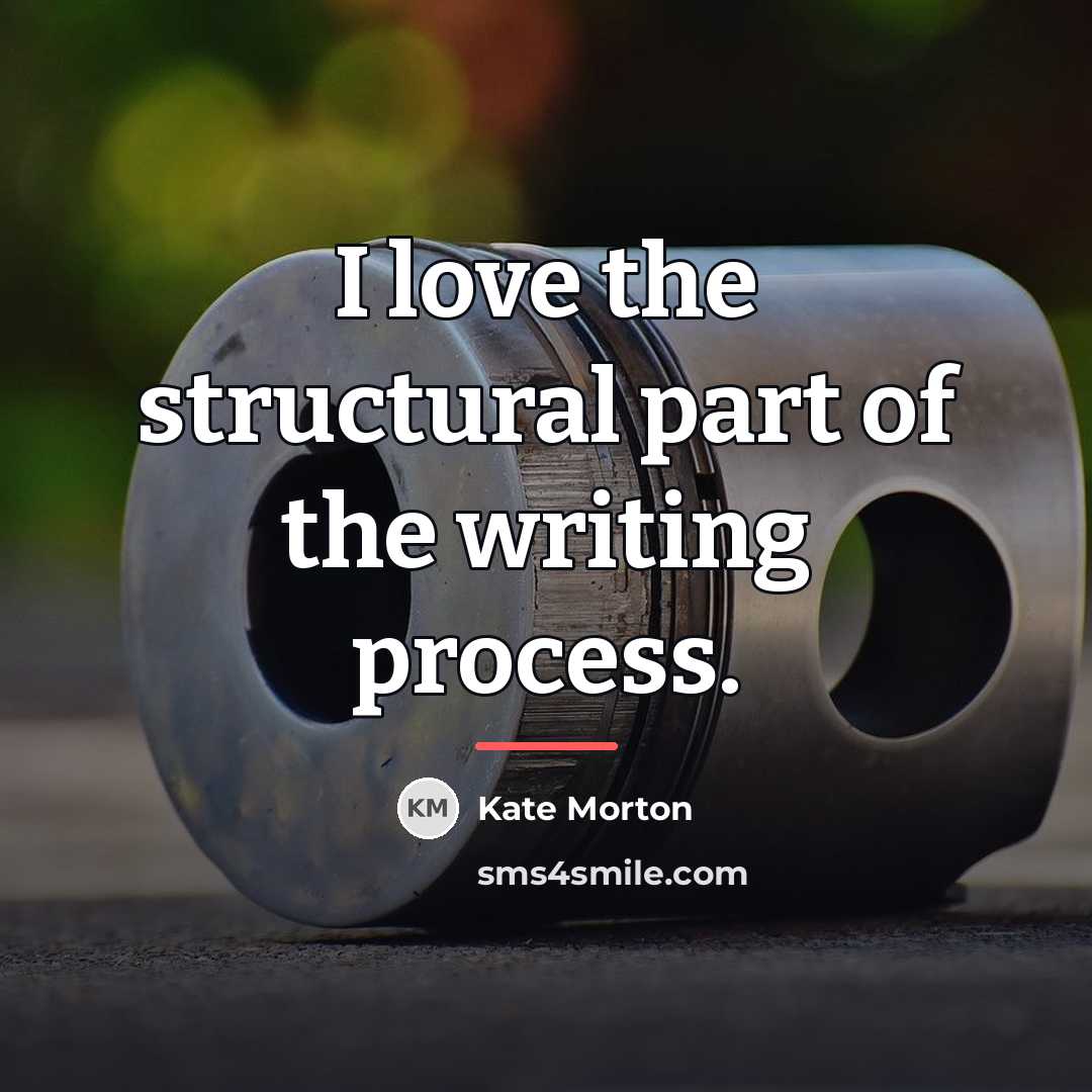 “I love the structural part of the writing process.…” quote by Kate Morton