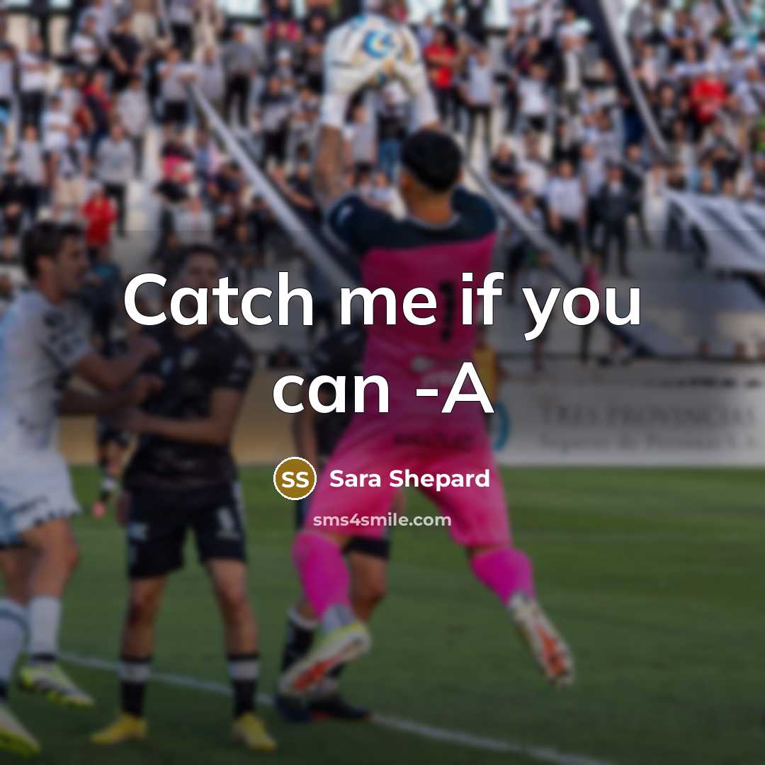“Catch me if you can -A…” quote by Sara Shepard