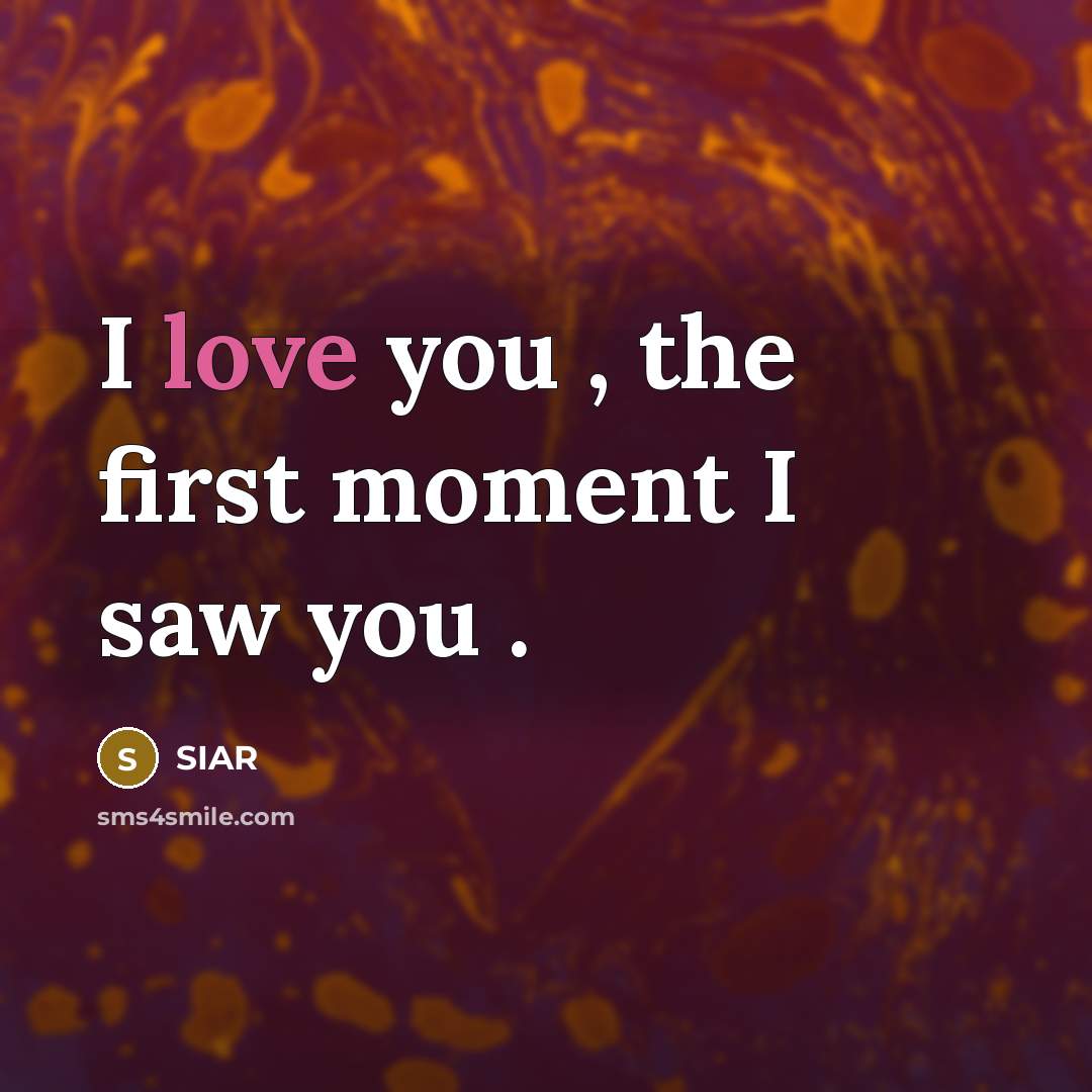 “I love you , the first moment I saw you…” quote by SIAR