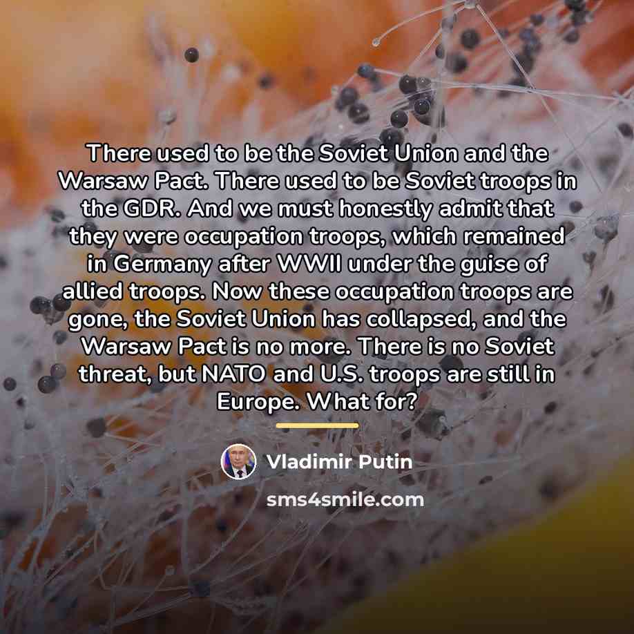 “There used to be the Soviet Union and the Warsaw…” quote by Vladimir Putin