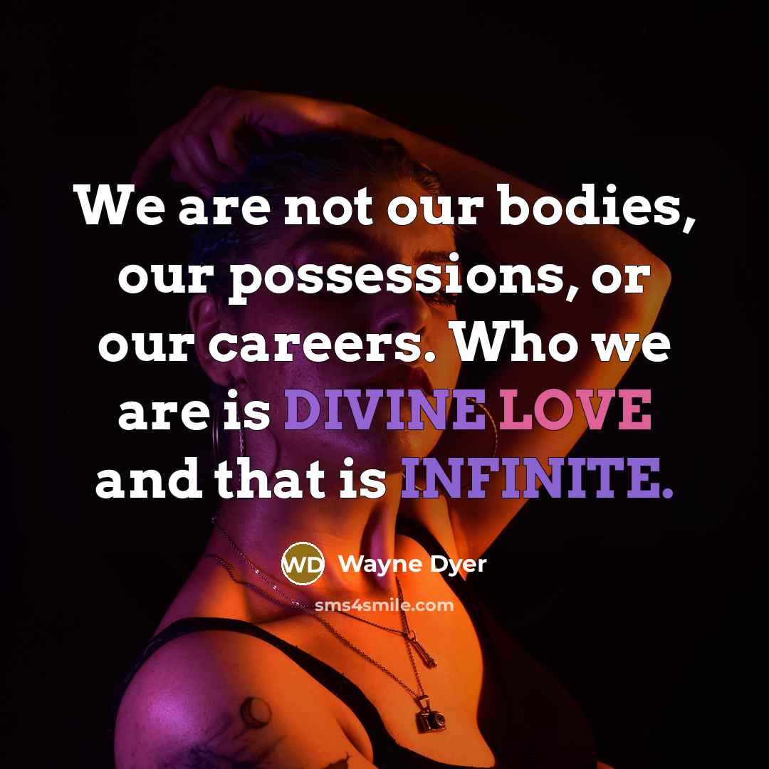 “We are not our bodies, our possessions, or our careers.…” quote by Wayne Dyer