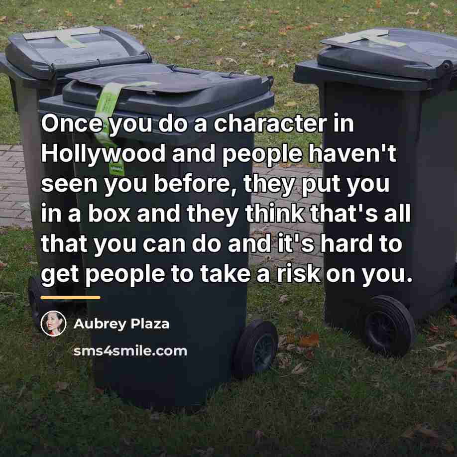 “Once you do a character in Hollywood and people haven't…” quote by Aubrey Plaza