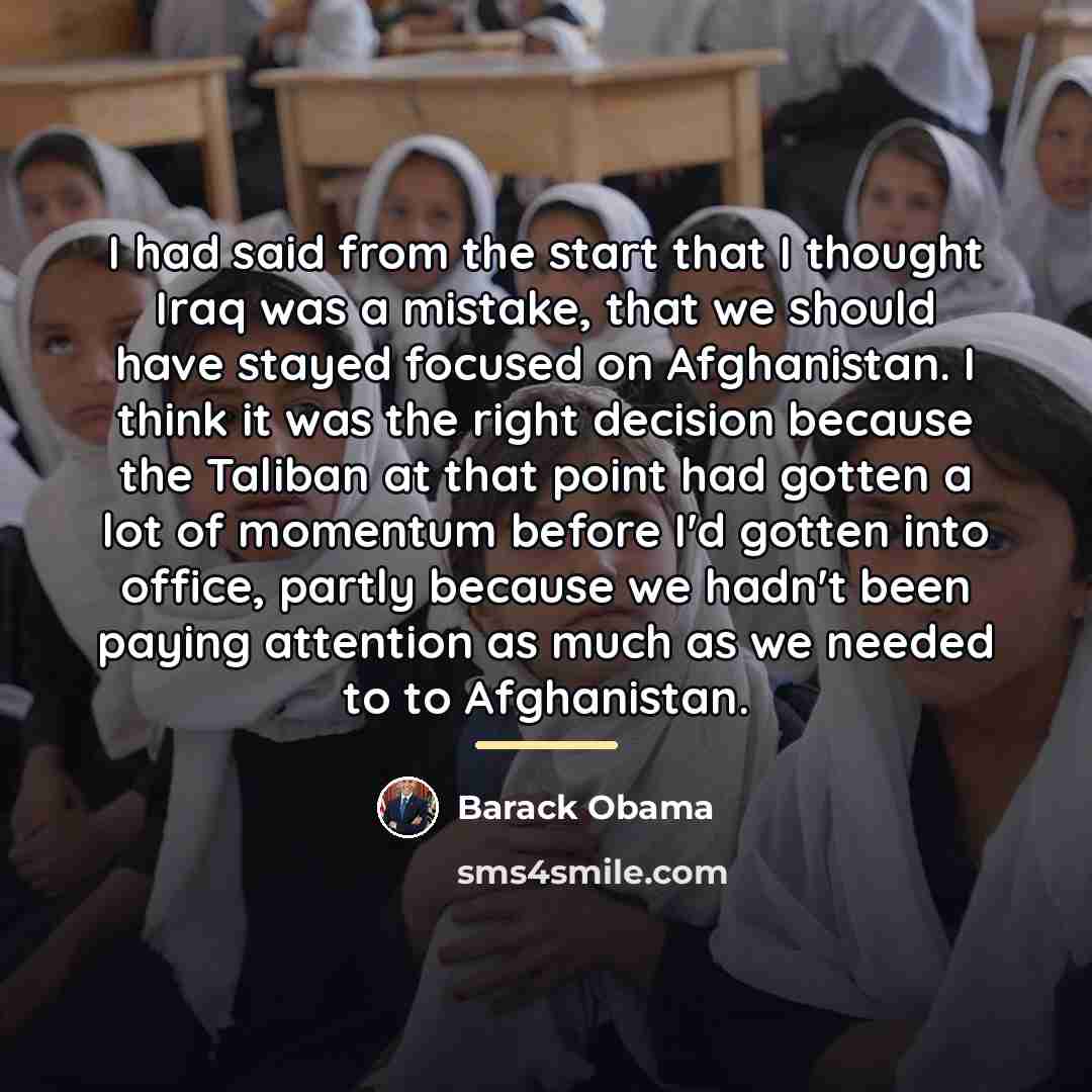 “I had said from the start that I thought Iraq…” quote by Barack Obama