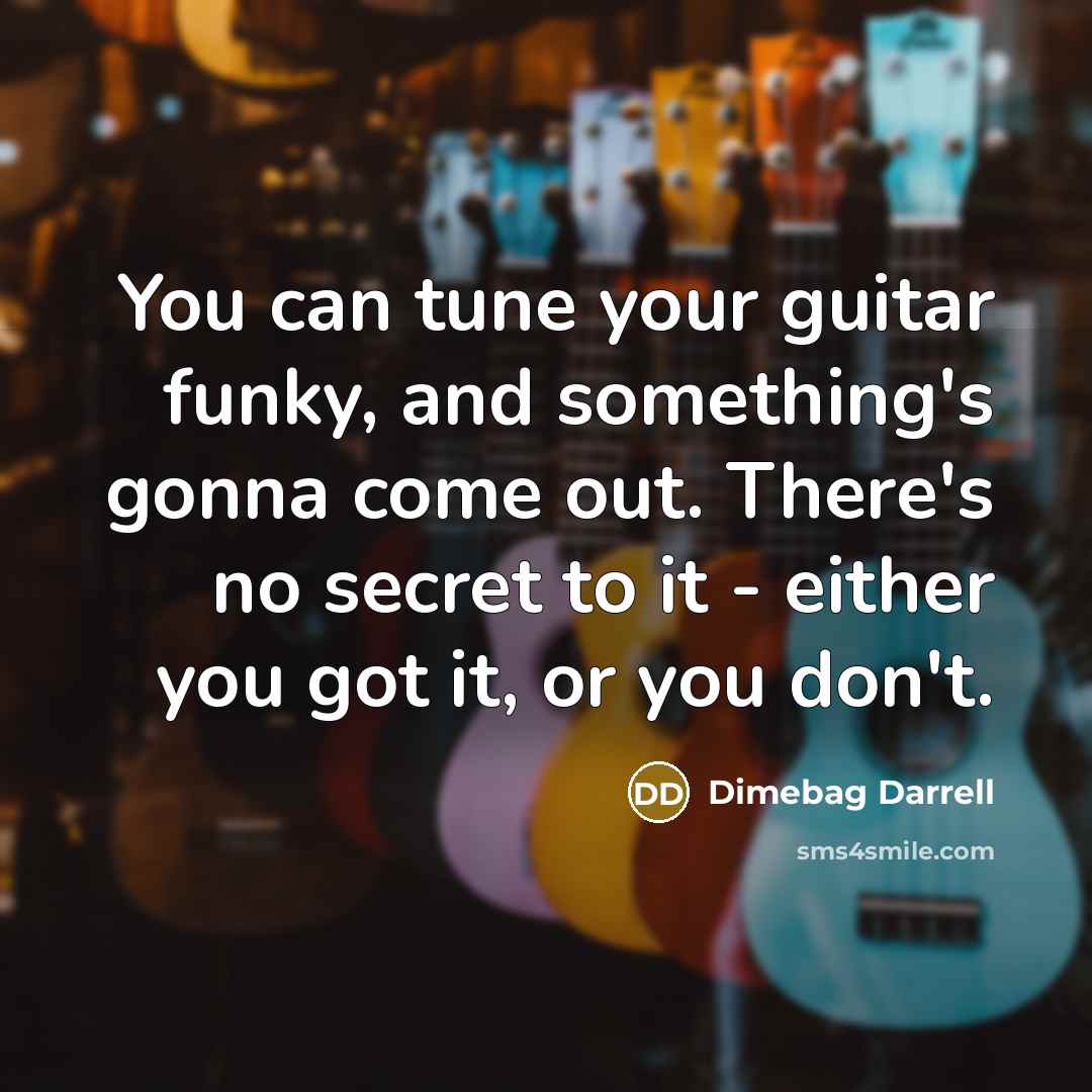 “You can tune your guitar funky, and something's gonna come…” quote by Dimebag Darrell