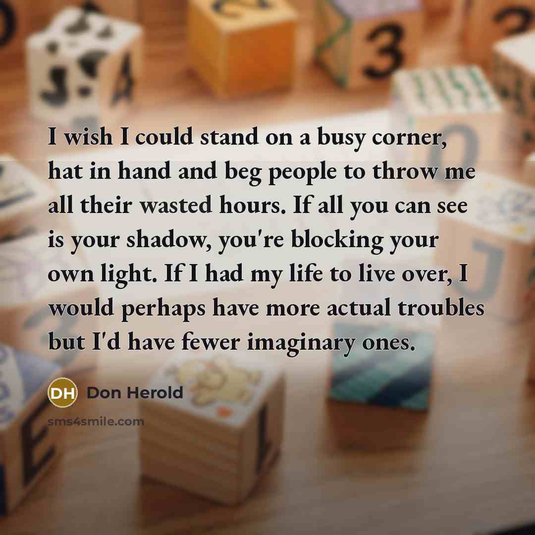 “I wish I could stand on a busy corner, hat…” quote by Don Herold