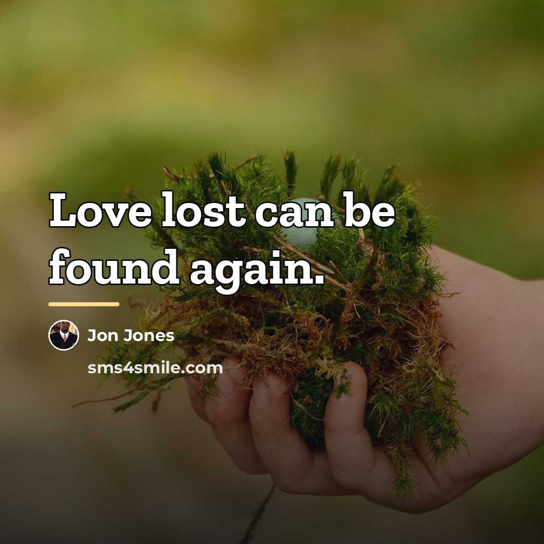 “Love lost can be found again.…” quote by Jon Jones