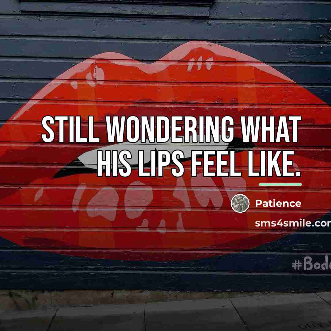 “Still wondering what his lips feel like.…” quote by Patience