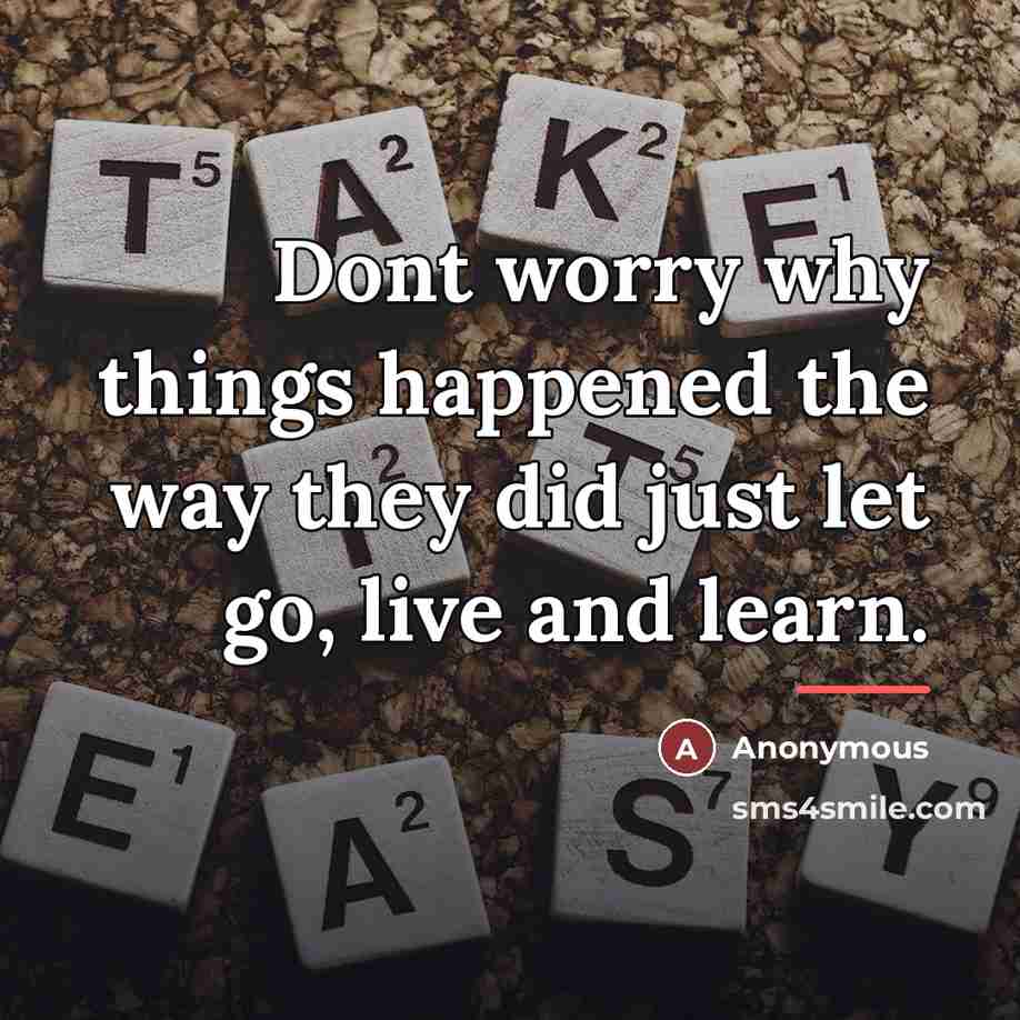 “Dont worry why things happened the way they did just…” quote by Anonymous