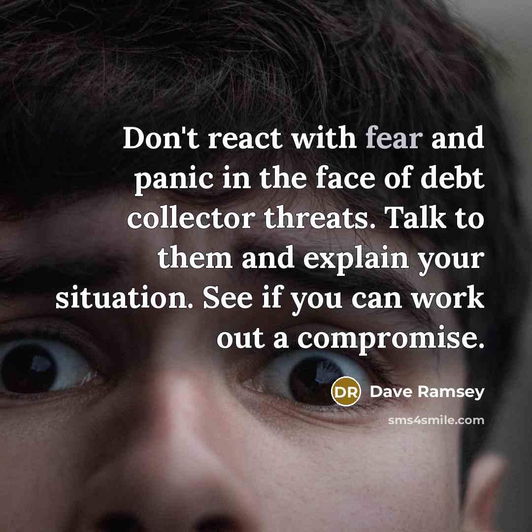 “Don't react with fear and panic in the face of…” quote by Dave Ramsey