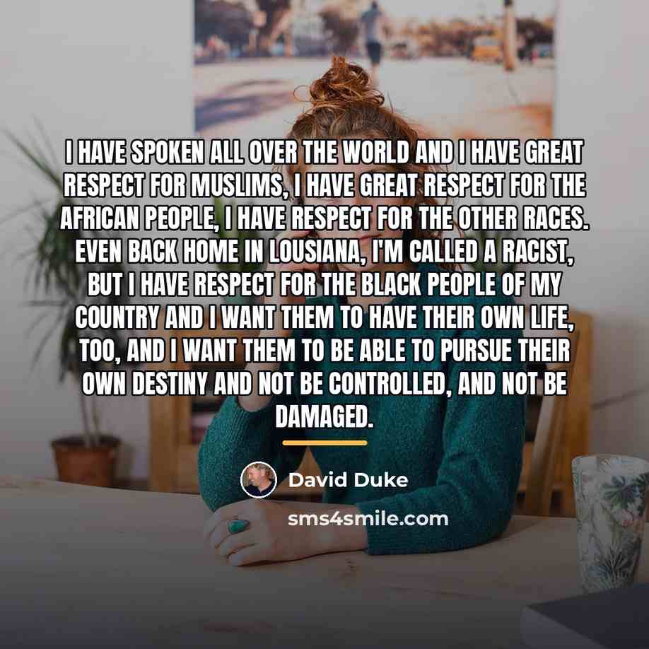 “I have spoken all over the world and I have…” quote by David Duke
