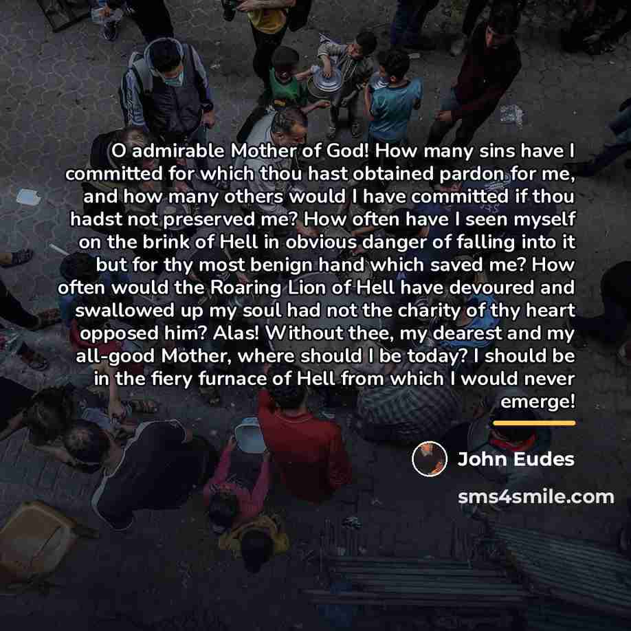 “O admirable Mother of God! How many sins have I…” quote by John Eudes