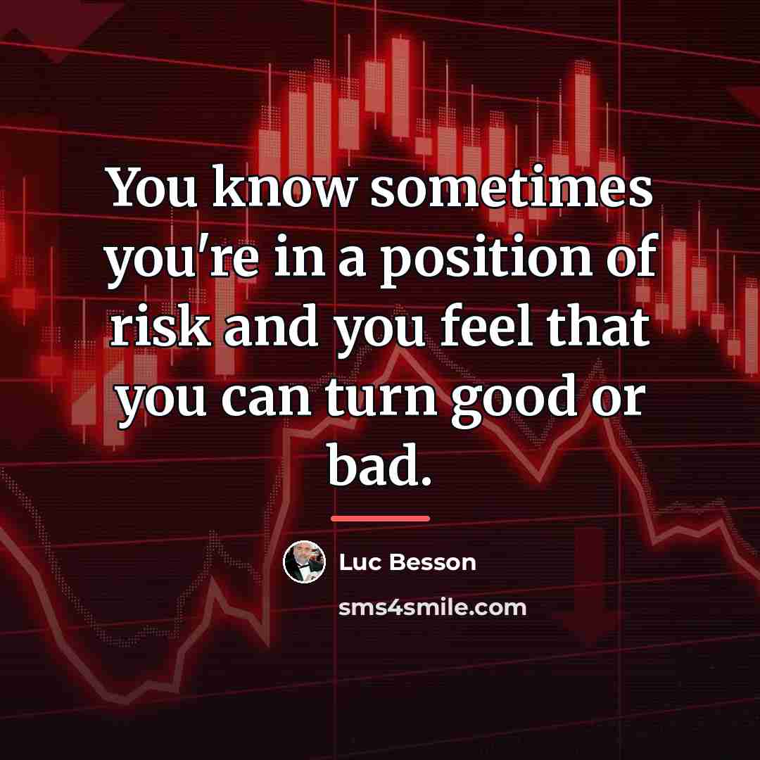 “You know sometimes you're in a position of risk and…” quote by Luc Besson