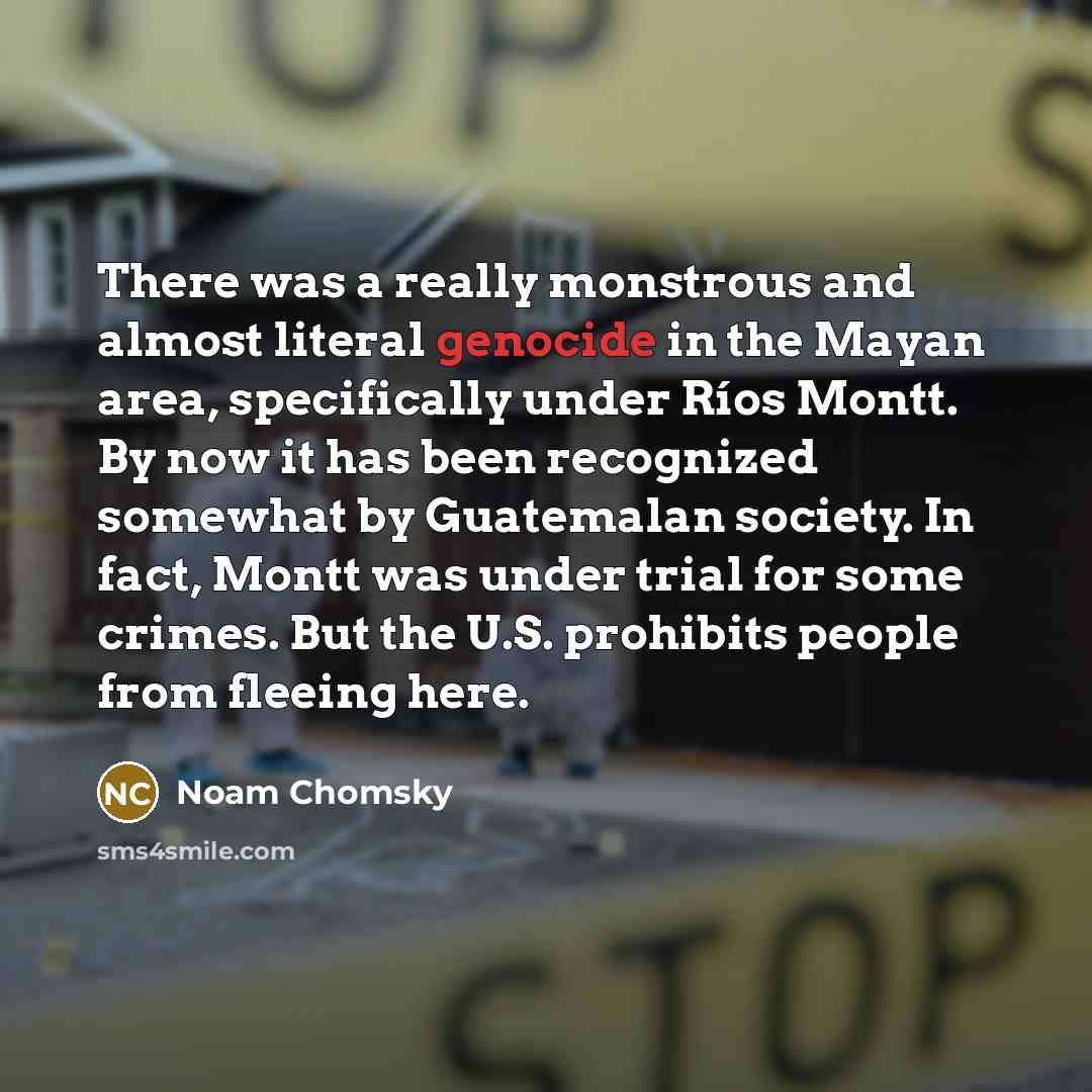 “There was a really monstrous and almost literal genocide in…” quote by Noam Chomsky