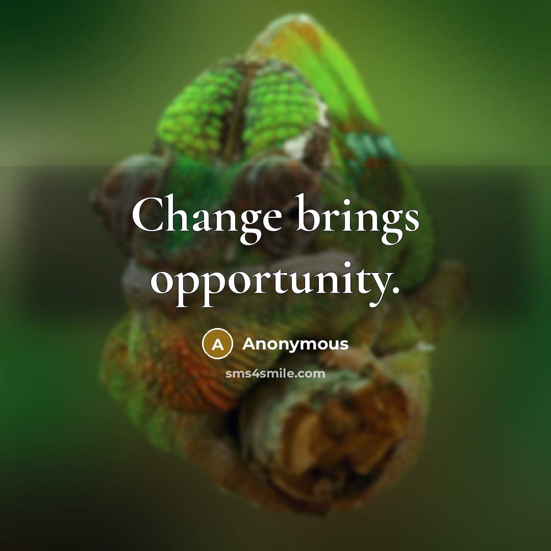 “Change brings opportunity.” quote by Anonymous