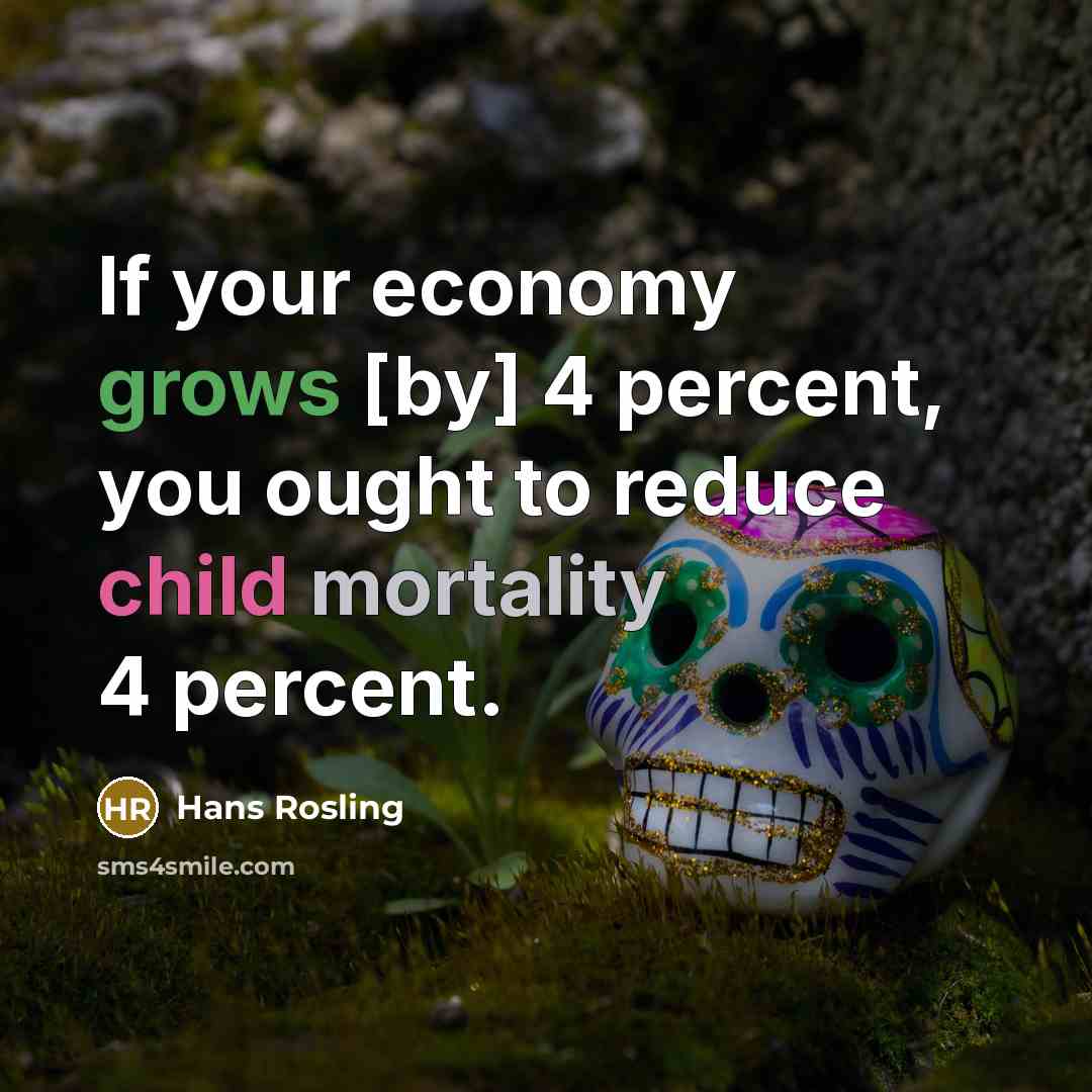 “If your economy grows [by] 4 percent, you ought to…” quote by Hans Rosling