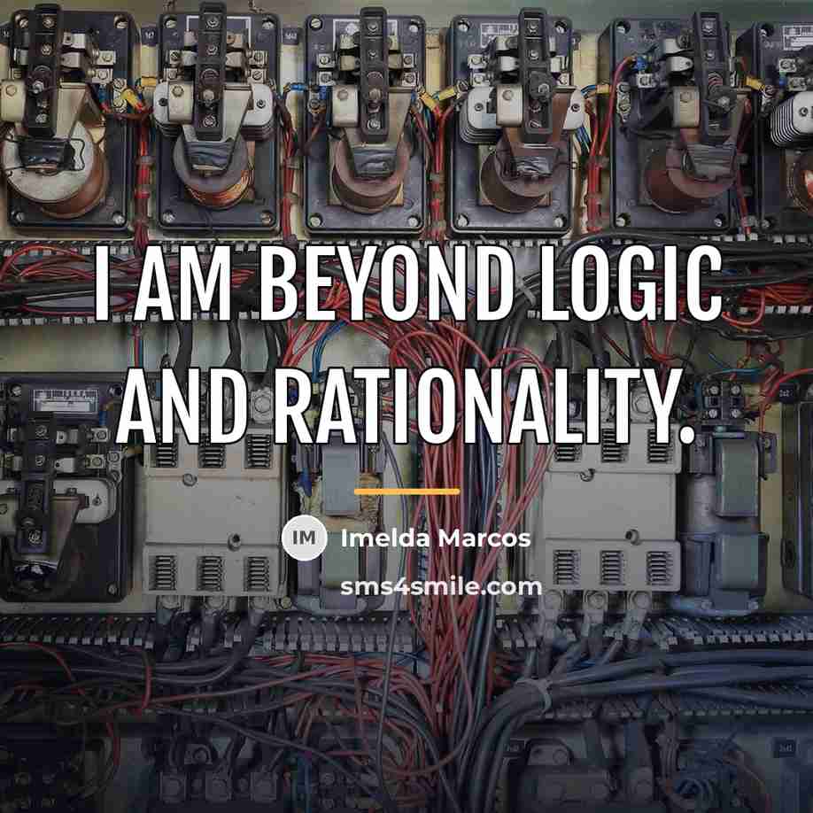 “I am beyond logic and rationality.…” quote by Imelda Marcos