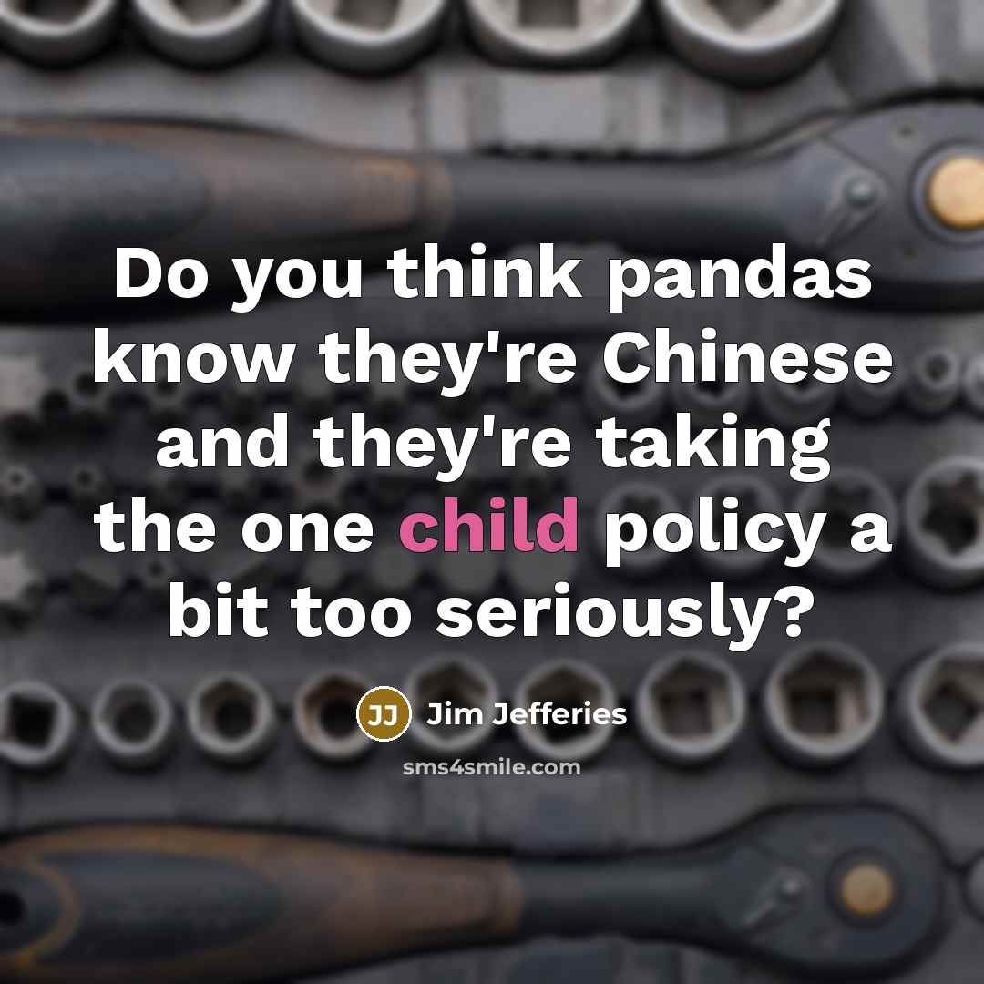 “Do you think pandas know they're Chinese and they're taking…” quote by Jim Jefferies