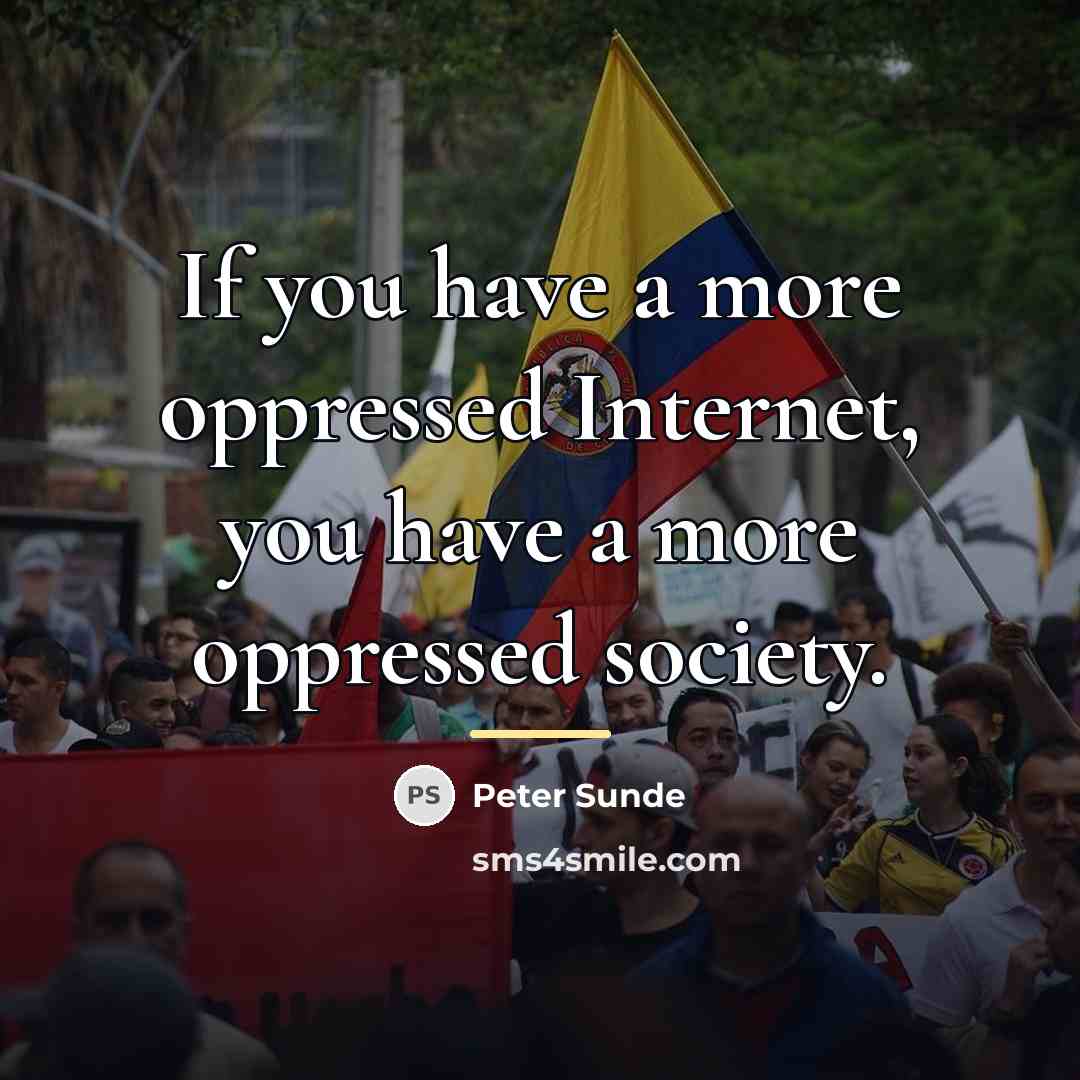“If you have a more oppressed Internet, you have a…” quote by Peter Sunde