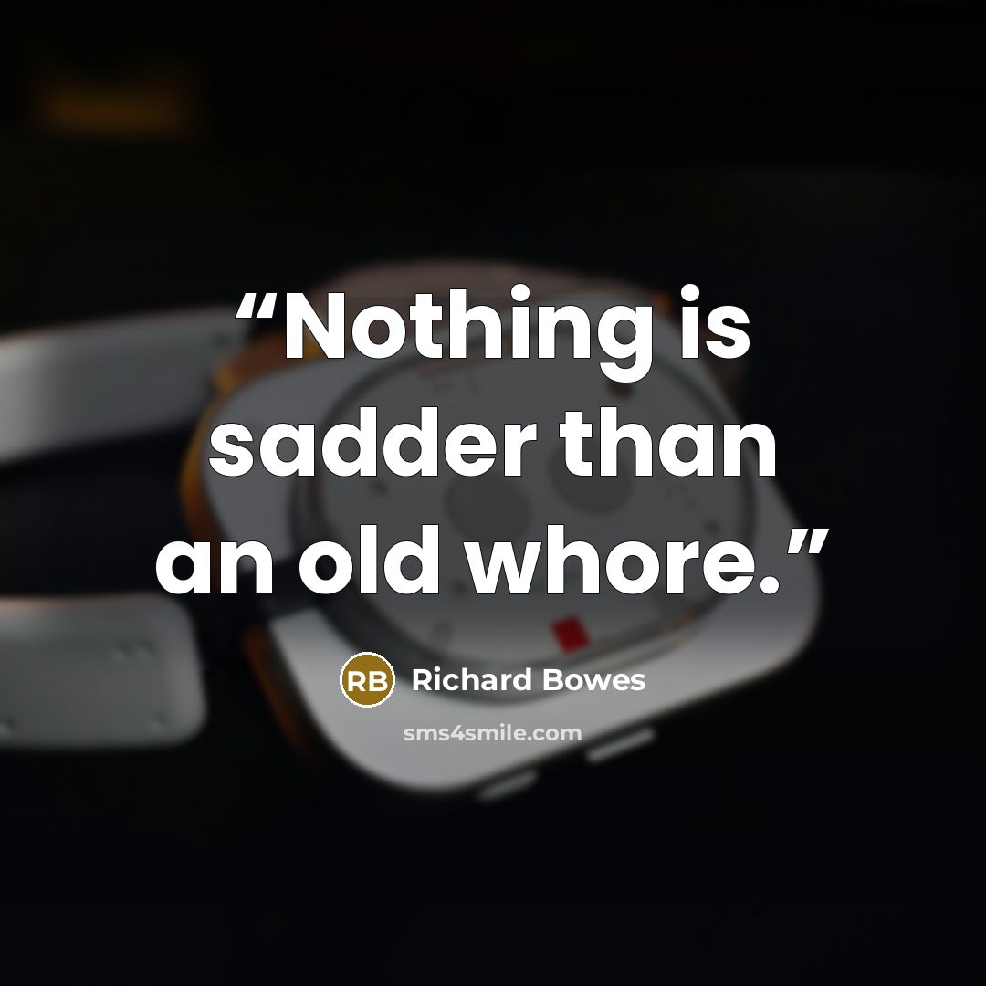 “Nothing is sadder than an old whore.” quote by Richard Bowes